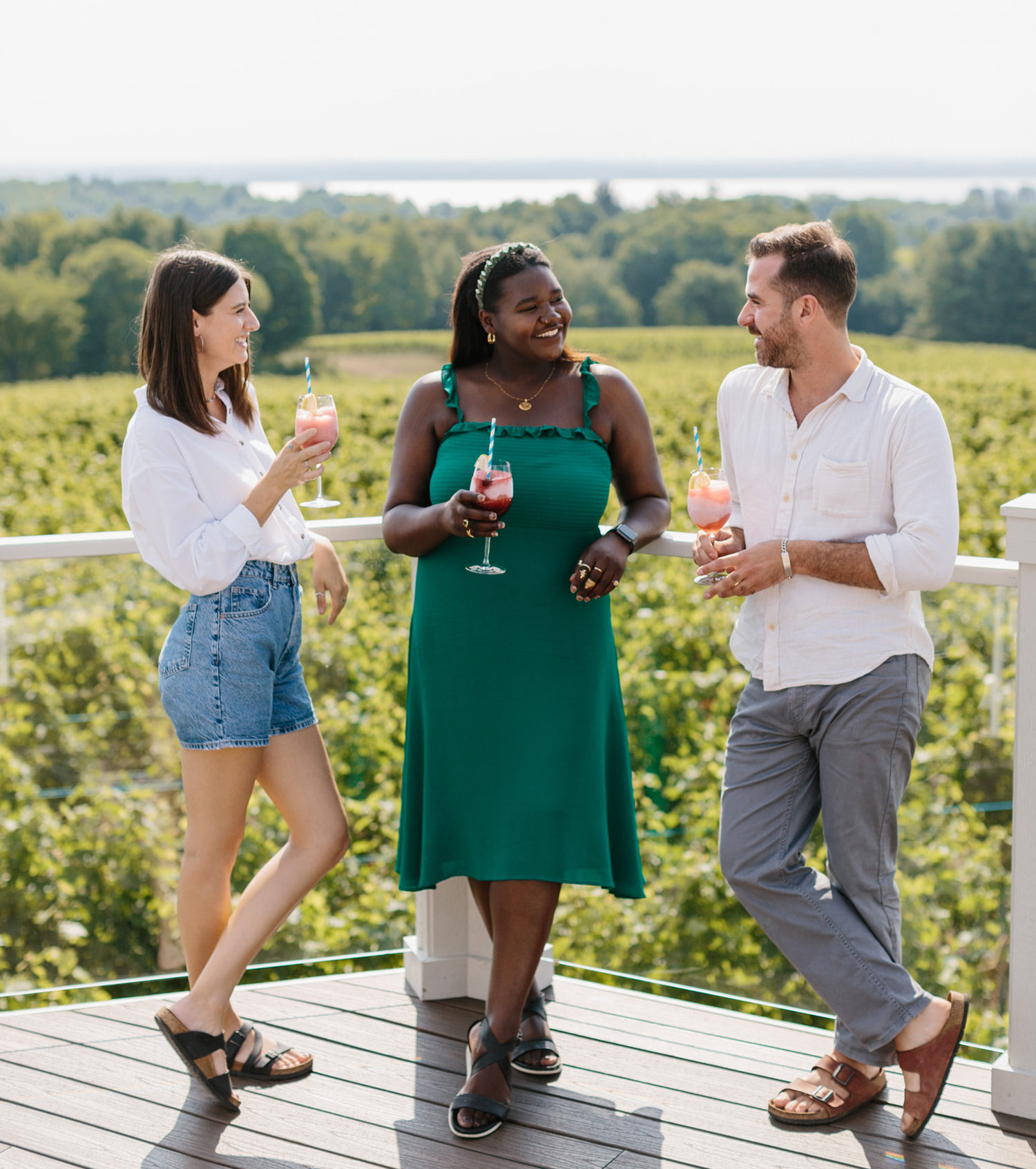 Enjoying Frosé on the Upper Deck at Brys Estate